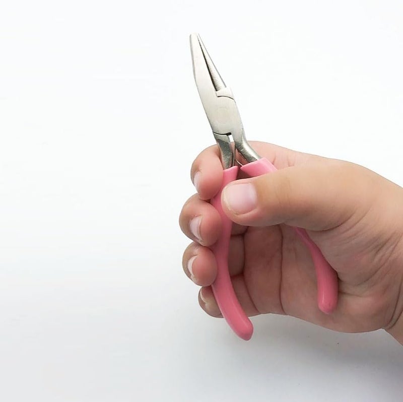 TUNQISM 1PCS 5 Inches Pink Jewelry-making pliers Beadsmith Concave Round Nose Pliers – Wire Looping and Bending Tool – Jewelry-Making Instrument Metal ring-making tools - Image 5